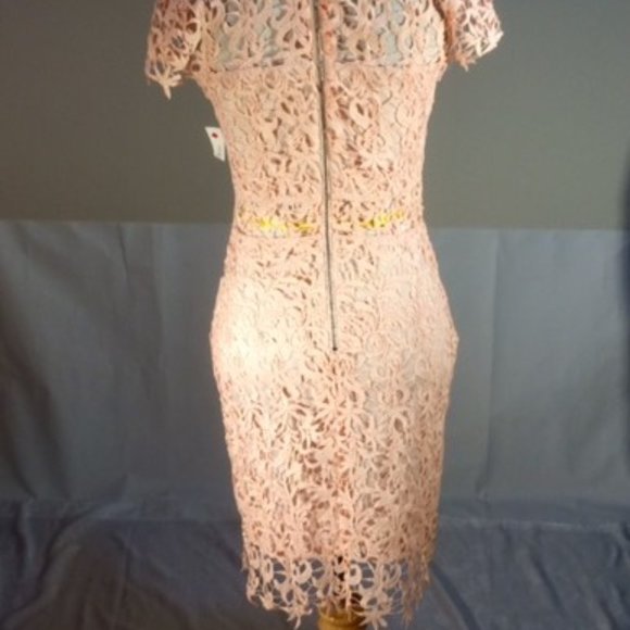 Just Me Women's Soft Peach Lace Dress - Picture 2 of 2